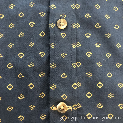Men's print collar tape short sleeve shirt